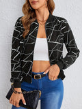 Black & White Cross Lining Zipper Jacket