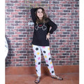 Black Polka Dot Printed Women Pj Set