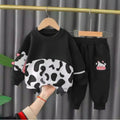 BLACK MOO PRINTED WINTER KIDS SWEAT SUIT