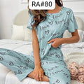 Sky Love & Heart Printed Women Pj Set
