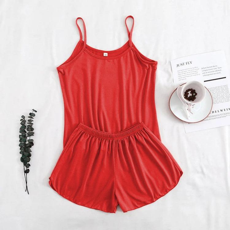 RED 2 PCS CAMI SET