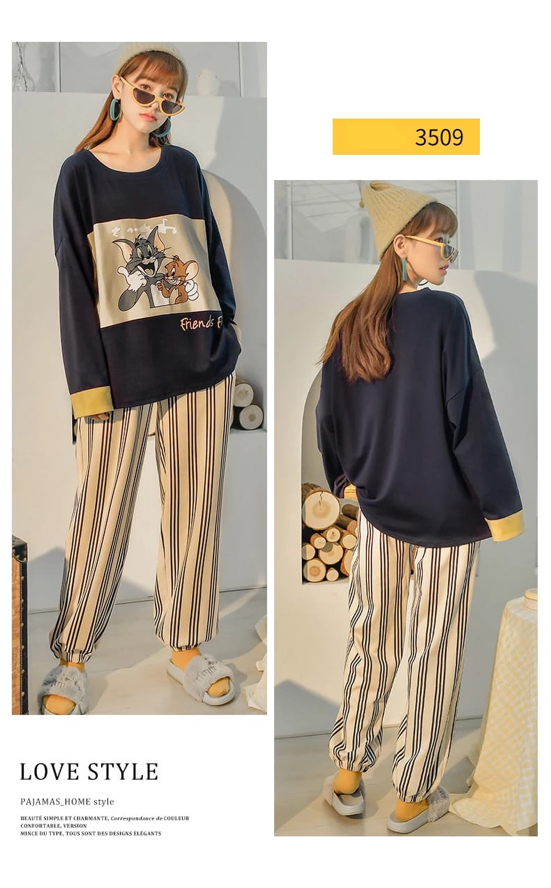 Tom & Jerry Printed Women Pj Set