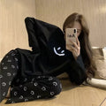 Black Smile Printed Women Pj Set