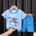 Blue Sea Journey Printed Short Sleeve Kids Wear