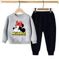 GREY MINNIE PRINTED WINTER KIDS SWEAT SUIT