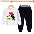 WHITE MINNIE PRINTED WINTER KIDS SWEAT SUIT