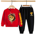RED SIMBA PRINTED WINTER KIDS SWEAT SUIT