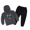CHARCOAL TWITTY PRINTED WINTER KIDS HOODIE SUIT