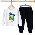 WHITE DONALD DUCK PRINTED WINTER KIDS SWEAT SUIT