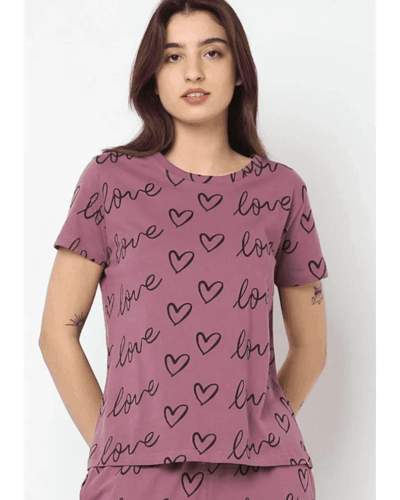 Mulberry Love Printed Women Pj Set