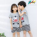 Grey Zebra Printed Half Sleeves Kids Wear - choakas