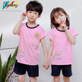 Pink And Blue Smile Printed Half Sleeves Kids Wear - choakas