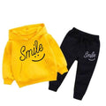 YELLOW SMILE PRINTED WINTER KIDS HOODIE SUIT