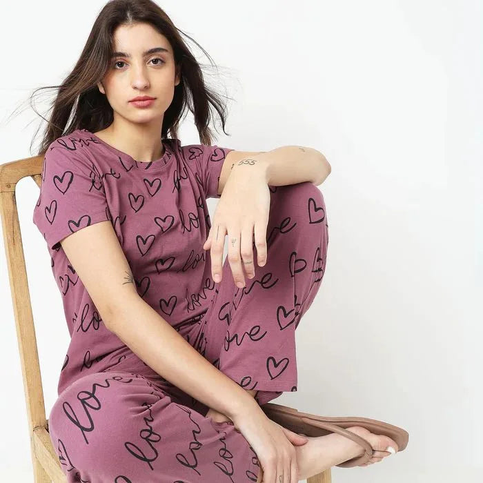 Mulberry Love Printed Women Pj Set