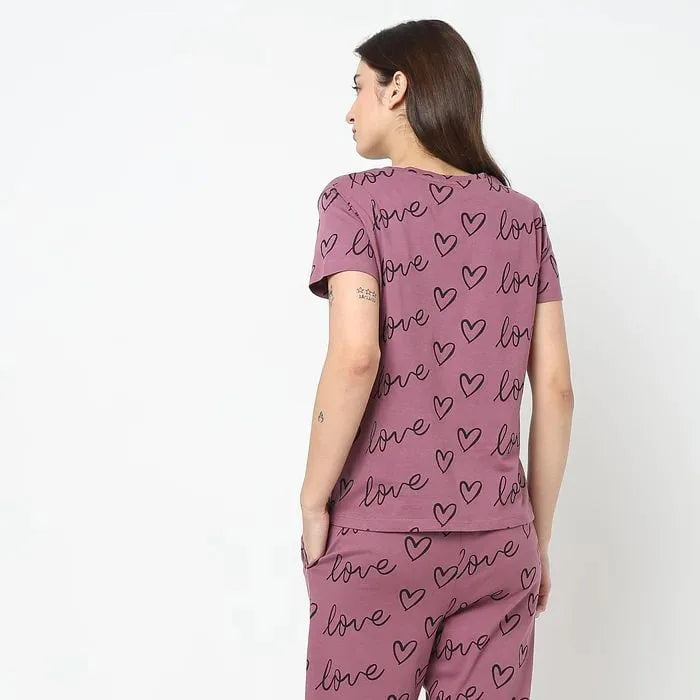 Mulberry Love Printed Women Pj Set