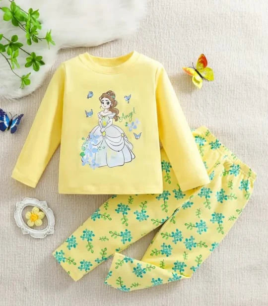Yellow Angel Printed Kids Wear