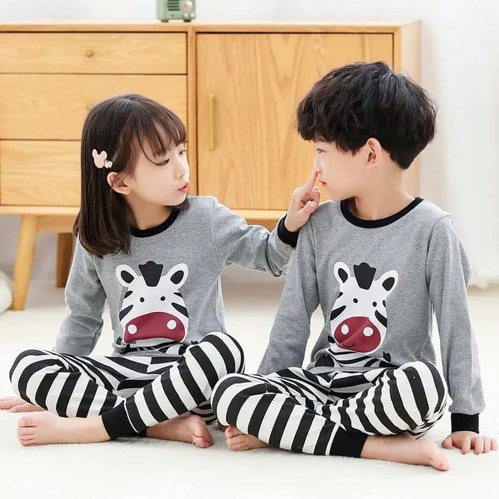 Grey Zebra Print Kids Wear